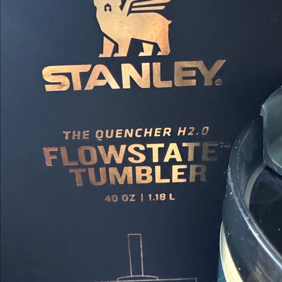 Stanley Dark Green Tumbler with Gold Accents - Picture 2 of 3